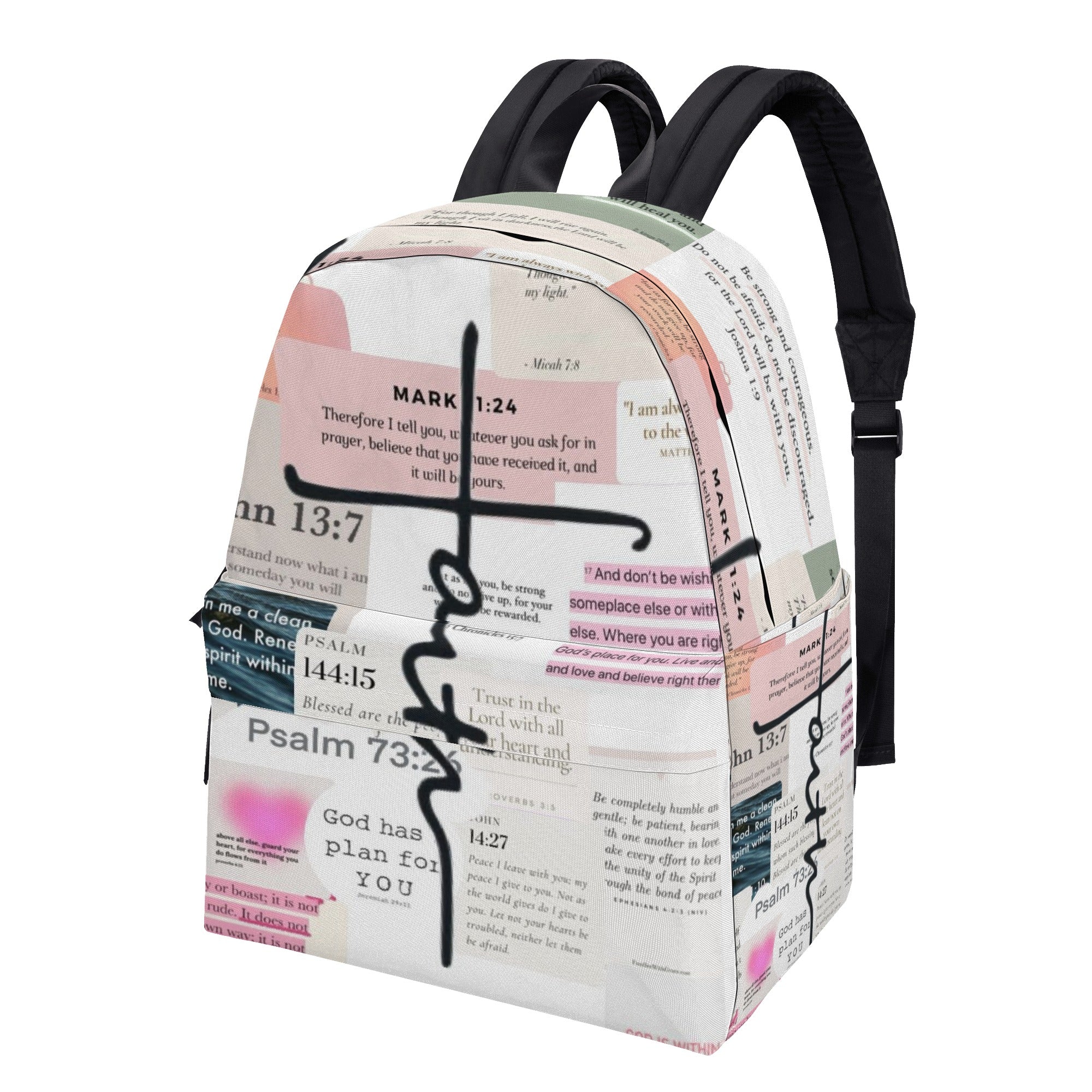 Faith Christian Backpack, Bible Verse Inspirational Bag, Trust in God Backpack, Religious Scripture Backpack.PLAF24